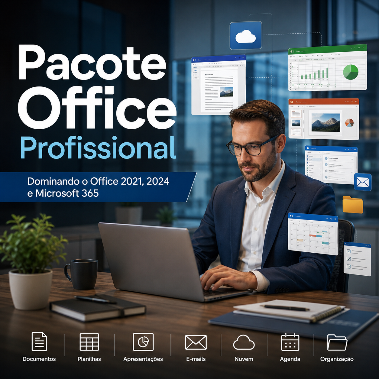 Pacote Office Profissional: Dominando o Office 2021, 2024 e Microsoft 365